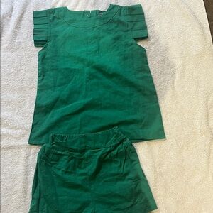 Green Sleeveless Top and Shorts Set